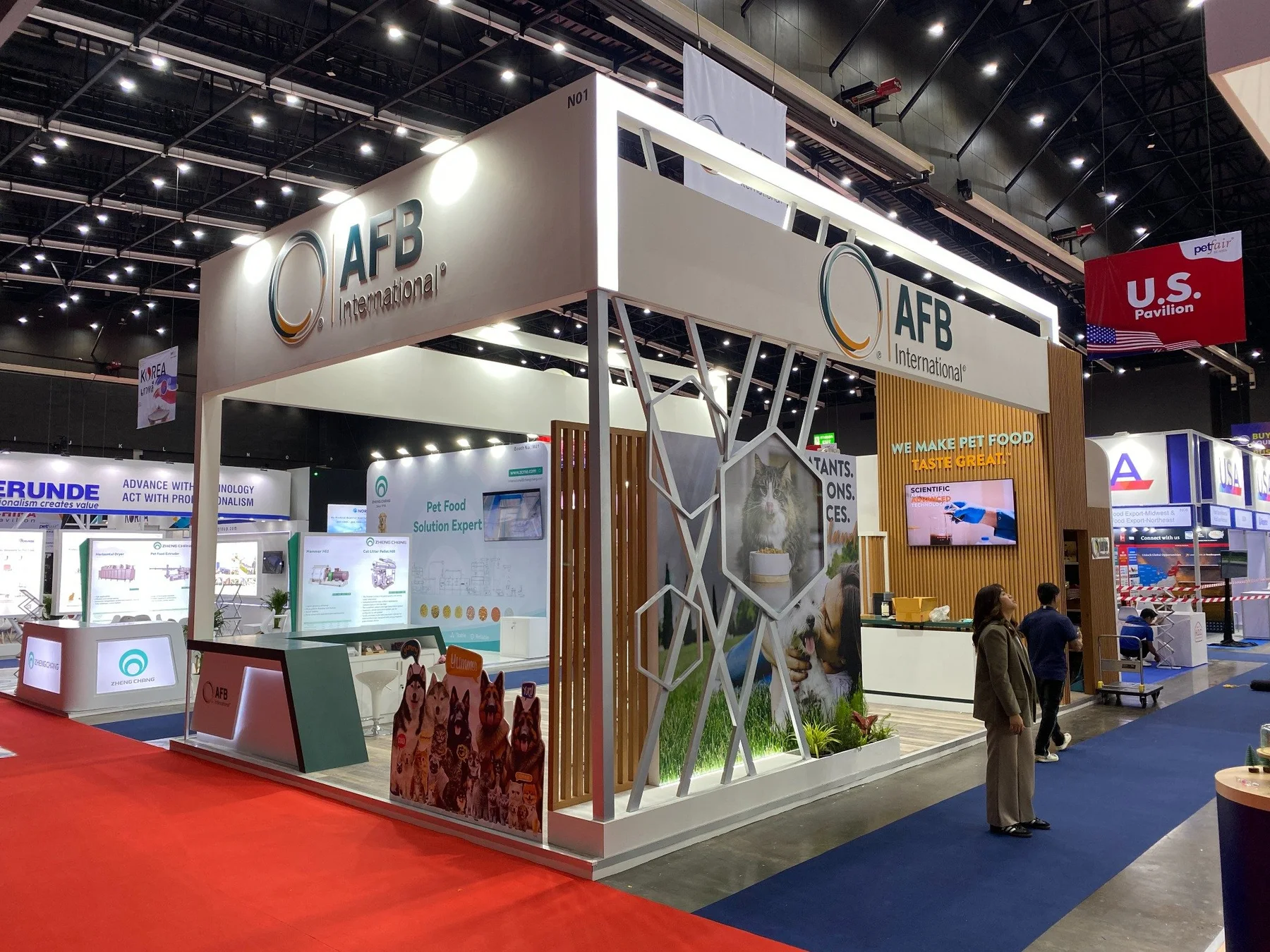 Completed AFB International 6 metre by 6 metre exhibition booth in Bangkok